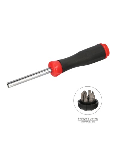 Juego De Puntas con Destornillador 1/4" 7 Piezas. Acero Cromo Vanadio, Kit Destorpuntas, Puntas Destornillador.