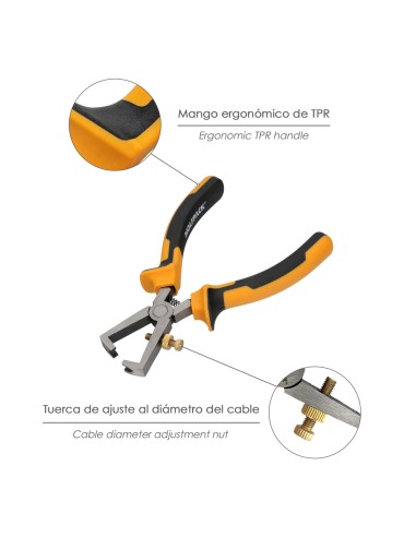 Alicates Pelacables 150 mm. Acero DIN 5745 Pelacables, Corta Cables, Pelador Cables,