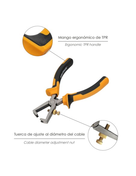 Alicates Pelacables 150 mm. Acero DIN 5745 Pelacables, Corta Cables, Pelador Cables,