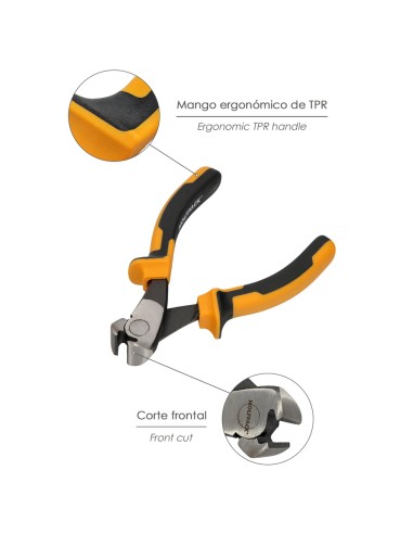 Alicates Corte Frontal 150 mm. Acero DIN 5745. Pelacables, Corta Cables, Pelador Cables,