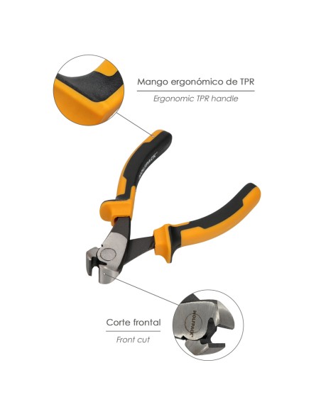 Alicates Corte Frontal 150 mm. Acero DIN 5745. Pelacables, Corta Cables, Pelador Cables,