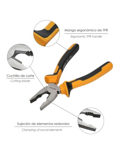 Alicates Universales 200 mm. Acero DIN 5746