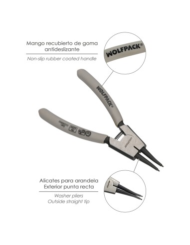 Alicates Arandelas Exteriores Recto 125 mm. acero Din 5254. Anillos De Presion, Anillos De Retención, Arandelas Circlips