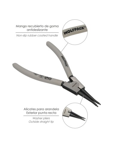 Alicates Arandelas Exteriores Recto 175mm. Acero Din 5254. Anillos De Presion, Anillos De Retención, Arandelas Circlips