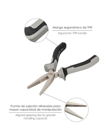 Alicates Boca Plana 150 mm. Acero Cromo Vanadio DIN-ISO 5745 Alicates Punta Plana, Alicates Boca Plana Larga,