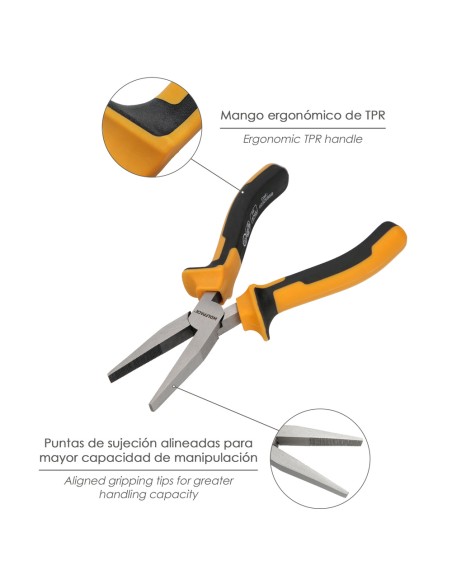 Alicates Boca Plana 150 mm. Acero DIN 5745 Alicates Punta Plana, Alicates Boca Plana Larga,