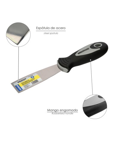 Espatula Mango Gummy Grip Hoja 30 mm. Espatula Yeso, Espatula Pintor, Espatula Masillas, Espatula Pladur, etc.