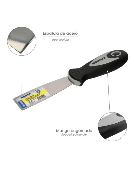 Espatula Mango Gummy Grip Hoja 30 mm. Espatula Yeso, Espatula Pintor, Espatula Masillas, Espatula Pladur, etc.