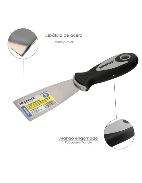 Espatula Mango Gummy Grip Hoja 50 mm. Espatula Yeso, Espatula Pintor, Espatula Masillas, Espatula Pladur, etc.