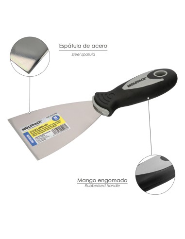 Espatula Mango Gummy Grip Hoja 80 mm. Espatula Yeso, Espatula Pintor, Espatula Masillas, Espatula Pladur, etc.
