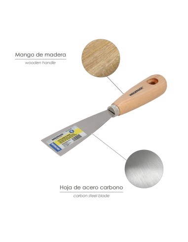 Espatula Mango Madera Hoja Acero 40 mm. Espatula Yeso, Espatula Pintor, Espatula Masillas, Espatula Pladur, etc.
