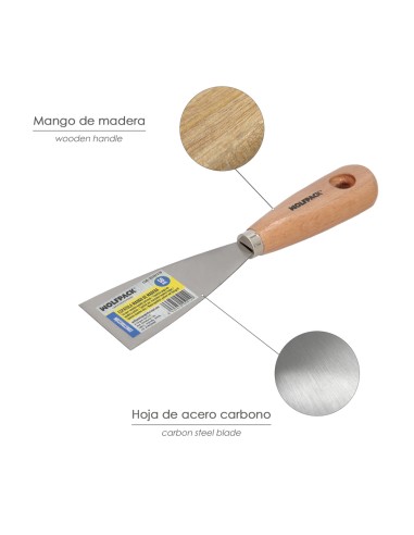 Espatula Mango Madera Hoja Acero 50 mm. Espatula Yeso, Espatula Pintor, Espatula Masillas, Espatula Pladur, etc.