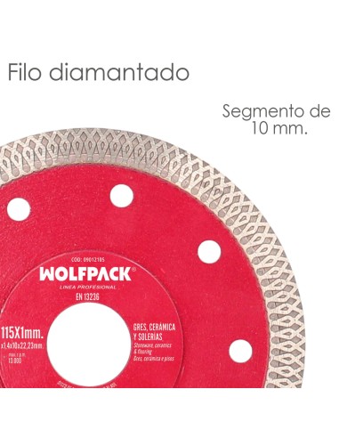 Disco Diamante Ø 115 mm. Porcelanicos, Gres, Ceramica, Solerias. Segmento Diamantado 10 mm.