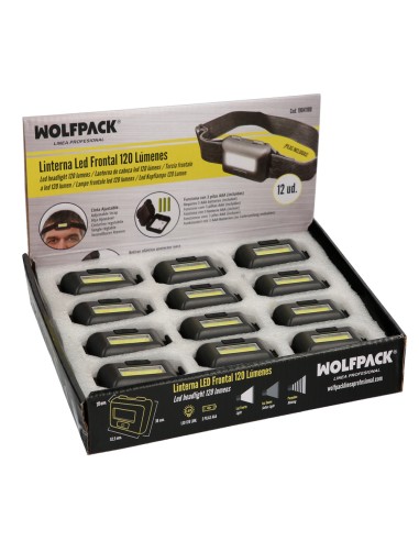 Linterna Led Frontal Cabeza Ajustable 120 Lumenes, 3 Modos, Cinta Ajustable, 3 Baterias AAA Incluidas