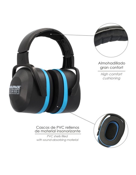 Protector Auditivo Cascos CE SNR 29 dB Trabajar, Dormir, Estudiar, Leer, Viajar, Ronquidos, Proteccion Auditiva Cascos