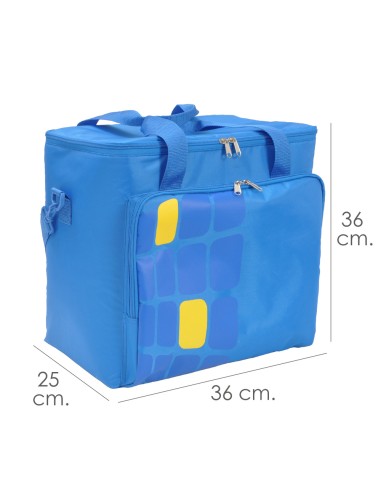 Bolsa / Mochila Termica Porta Alimentos Nevera 15 Litros Forro Interior PEVA, Con Espuma Aislante, Color Azul