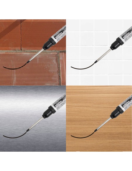 Rotulador Marcador Punta Larga Negro, Marcador Agujeros Profundos, Marcador Zonas Dificil Acceso, Trazador, Rotulador Obras,