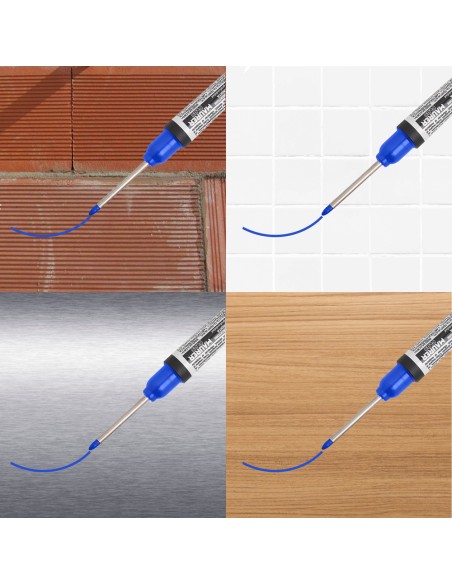 Rotulador Marcador Punta Larga Azul, Marcador Agujeros Profundos, Marcador Zonas Dificil Acceso, Trazador, Rotulador Obras,