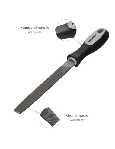 Lima Con Mango Plana Punta Entrefina 6"