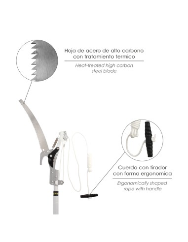 Cortarramas Con Serrucho Mango Aluminio Extensible 1,8 a 2,8 Metros