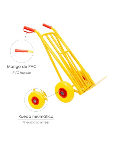 Carretilla Almacen / Sacos Pala Abatible Ruedas Macizas