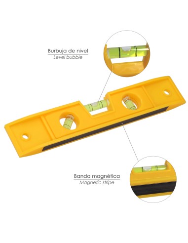 Nivel Burbuja Plastico, Base Magnetica 230 mm.