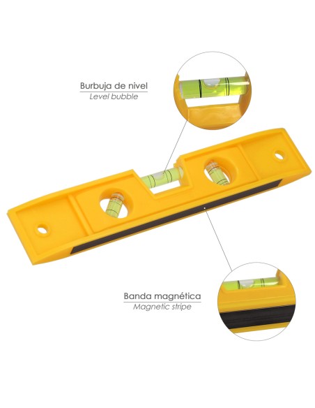 Nivel Burbuja Plastico, Base Magnetica 230 mm.
