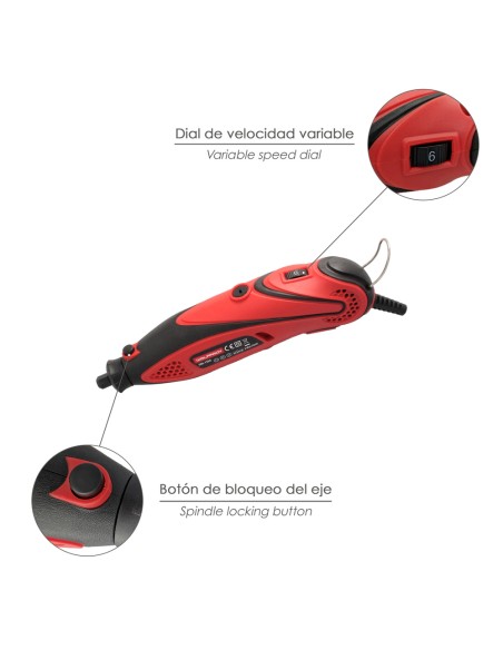 Multiherramienta 135 Watt. Con 210 Accesorios y Maletin. Herramienta Multifunción, Mini Taladro, Herramienta Rotativa, Amoladora