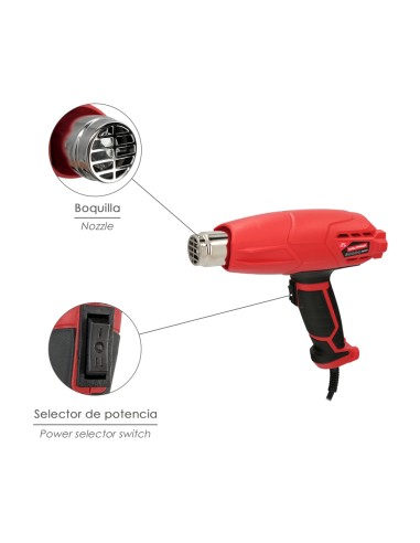 Pistola Aire Caliente 2000 Watt. 2 Potencias Con Accesorios. Decapador, Pistola Decapar Aire Caliente