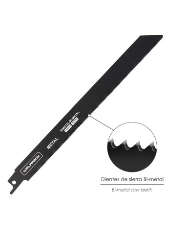 Hoja Sierra Sable Para Metales 228 mm. 18 Tpi. 5 Piezas. Sierra Hierro Aluminio, Cobre, Plastico