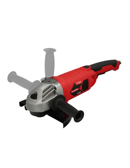 Amoladora Angular 2.400 Watt. Disco Ø 230 mm. 6.500 R.P.M. Mango 3 Posiciones Eje M14 Protector Disco Ajustable, Anti arranque