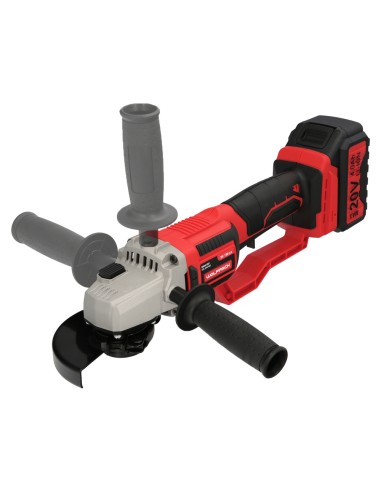 Amoladora A Bateria 20 Volt. Con Bateria 4.0 Ah. Ø 115 mm. 7.000 R.P.M. Mango 3 Posiciones Eje M14 Protector Disco Ajustable