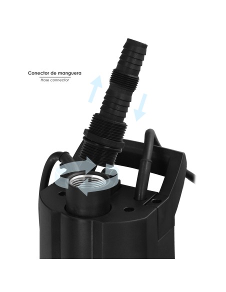 Bomba Aguas Limpias Sumergible Multietapa 1000 W. 5.200 lts/hora, Profundidad 7 Mts, Elevación 35 mts. Presion Max: 3,5 Bares