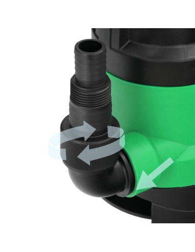 Bomba Aguas Sucias Sumergible 450 W. 8.000 lts/hora, Profundidad 5 Mts, Elevación 5,5 mts. Particulas max. Ø 30 mm.