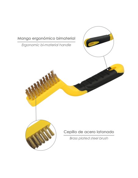 Cepillo Manual Acero Latonado Bujias | Cepillo De Puas | Cepillo Para Metales | Cepillo Abrasivo
