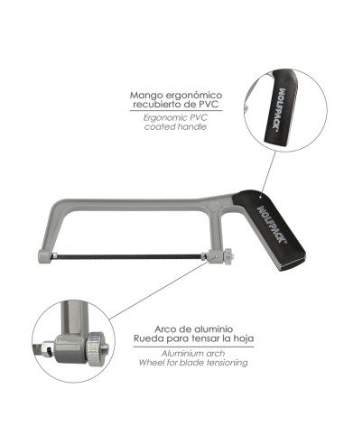 Arco Sierra Mini Profesional Aluminio Hoja 150 mm. Serrucho, Segueta, Segueta, Mini Arco Sierra