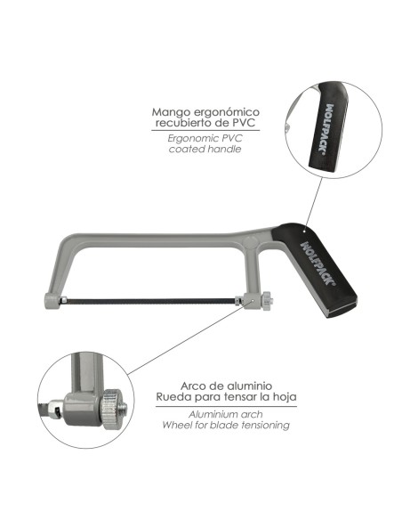 Arco Sierra Mini Profesional Aluminio Hoja 150 mm. Serrucho, Segueta, Segueta, Mini Arco Sierra