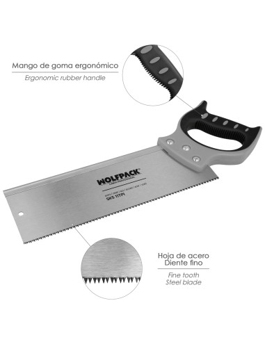 Serrucho Costilla Bimaterial 300 mm / 12" Sierra Carpintero, Serrucho Carpinteria, Sierra Costilla, Sierra Madera, Plastico, etc