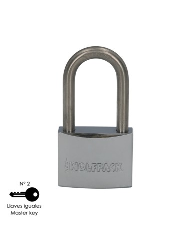 Candado Inoxidable Arco Largo 50mm.