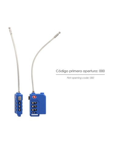 Candado Seguridad Equipaje Tsa 3 Digitos Con Cable Acero. Candado Combinación, Maleta, Viaje, Mochilas, Seguridad