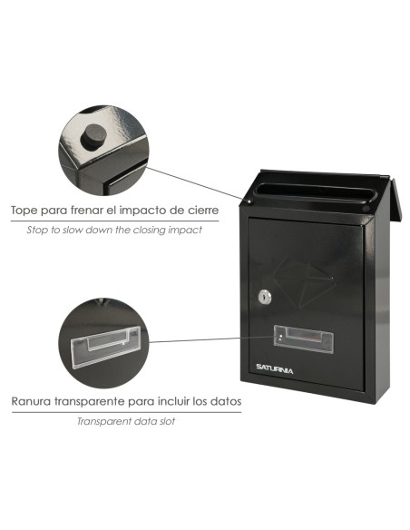 Buzon Exterior Residence 205 x 300 x 70 mm. Negro