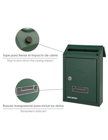 Buzon Exterior 205 x 300 x 70 mm. Verde