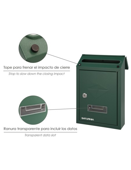 Buzon Exterior 205 x 300 x 70 mm. Verde