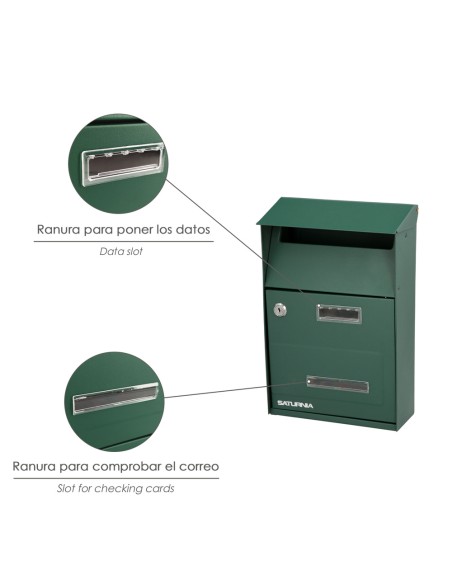 Buzon Exterior Country Verde 215 x 320 x 105 mm.