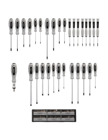 Juego de Destornilladores / Destorpuntas 100 Piezas Con Soporte Expositor