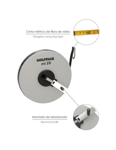 Cinta Metrica Fibra de Vidrio 20 Metros