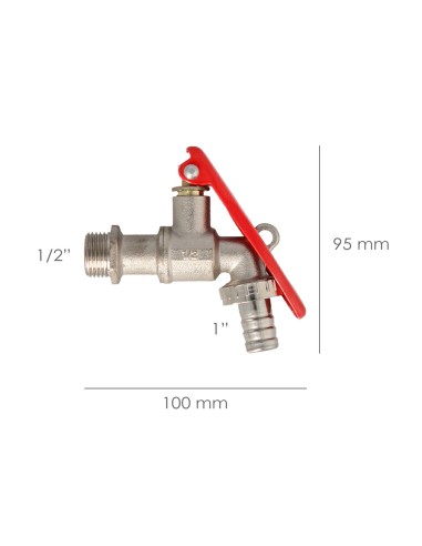 Grifo Esfera 1/2" Con Sistema De Bloqueo Por Candado Grifo Jardin Exterior, Grifo Con Bloqueo y Conector Manguera