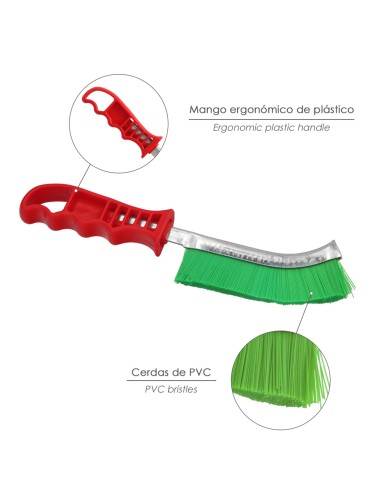 Cepillo Manual P.V.C. Mango De Plástico Rojo Multifuncional Resistente y Duradero