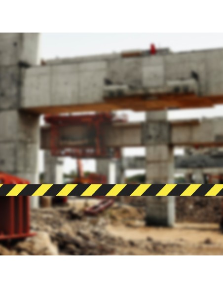 Cinta Señalización Polietileno Amarilla/Negra Rollo 200mt X 70mm
