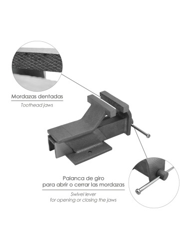 Tornillo Banco Acero 100 mm. Banco De Mesa, Tornillo Sujeción, Abrazadera De Banco